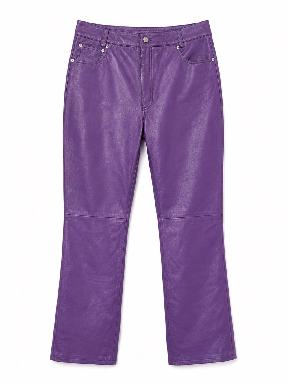 Vintage Newport News Jeanology Purple 100% Leather Bootcut Pants Women’s 12T Y2K